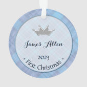 Baby Boy Little Prince First Kerstkever of Ornament (achterkant)