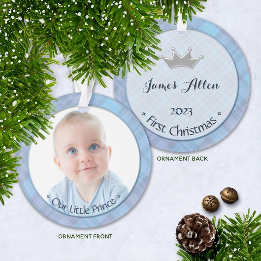 Baby Boy Little Prince First Kerstkever of Ornament