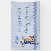 Baby Boy Little Prince Silver Crown Royal Blue Spandoek (Verticaal)