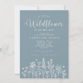 Baby Boy Little Wildflower Blauw Baby shower Kaart (Voorkant)