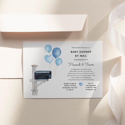 Baby Boy Long Distance Shower per Mail Kaart