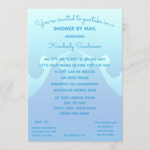 Baby Boy Long Distance Shower per Mail Stork Kaart