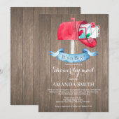 Baby Boy Long Distance Shower via Mail Invitation Kaart (Voorkant / Achterkant)