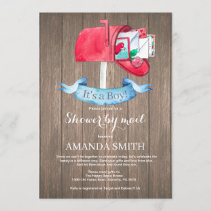 Baby Boy Long Distance Shower via Mail Invitation Kaart