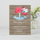 Baby Boy Long Distance Shower via Mail Invitation Kaart (Staand voorkant)