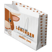 Baby Boy Longhorn Burnt Orange Groot Cadeauzakje (Voorkant Gekanteld)