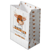Baby Boy Longhorn Burnt Orange Medium Cadeauzakje (Voorkant Gekanteld)