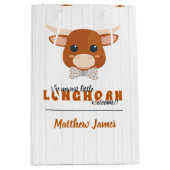 Baby Boy Longhorn Burnt Orange Medium Cadeauzakje (Voorkant)