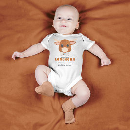 Baby Boy Longhorn Burnt Orange Romper