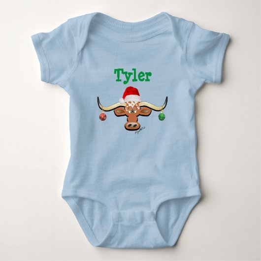 Baby Boy Longhorn Steer Baby Bodysuit (Voorkant)