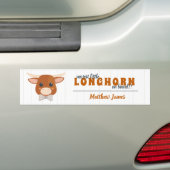Baby Boy Longhorn verbrande Oranje aankondiging Bumpersticker (Op auto)