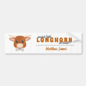 Baby Boy Longhorn verbrande Oranje aankondiging Bumpersticker (Voorkant)