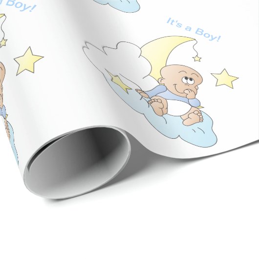 Baby Boy maakt een wens Cadeaupapier (Rol Hoek)