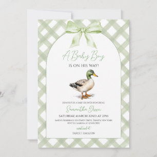Baby Boy Mallard Duck Baby shower Kaart