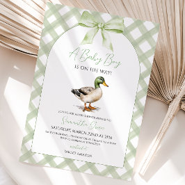 Baby Boy Mallard Eend Baby Shower Kaart