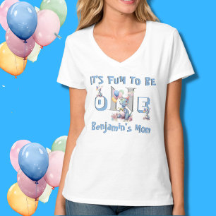 Baby Boy' Mam Naam Een Leuke Dinosaurussen T-shirt