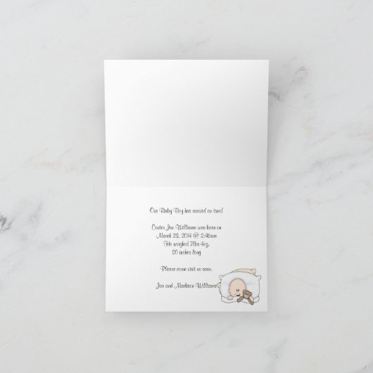 Baby Boy-mededeling Aankondiging (Binnen)