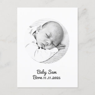 Baby Boy Meisje Aankondiging Foto Naam Custom Briefkaart