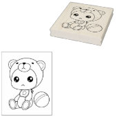 Baby Boy Meisje Beer Jumpsuit Kleurplaat Rubberstempel (Gestempeld)