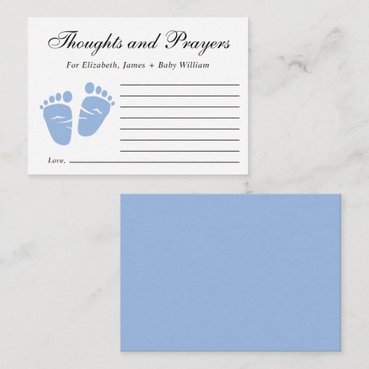 Baby Boy Memorial Service Gedachten en gebeden Informatiekaartje (Voorkant / Achterkant)