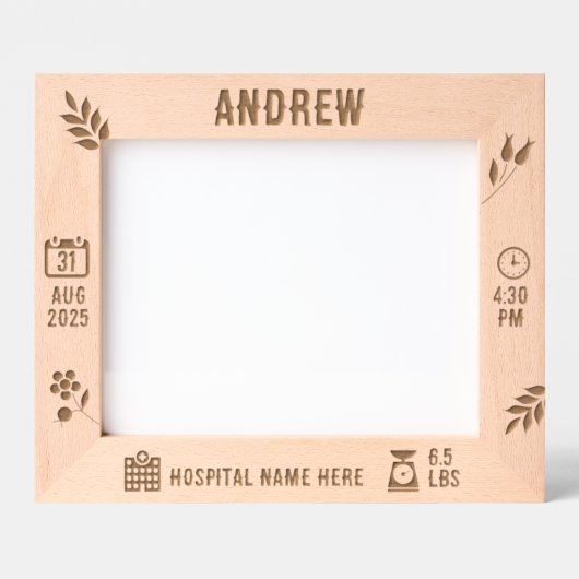 Baby Boy Memory-Lijst | Horizontaal | DP7 Gegraveerde Lijstjes (Voorkant)