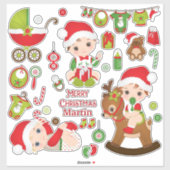 Baby Boy Merry Kerstmis Aangepast gesneden vinylst Sticker (Vel)