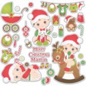 Baby Boy Merry Kerstmis Aangepast gesneden vinylst Sticker (Voorkant)