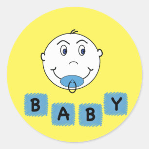 Baby Boy met Binky Ronde Sticker