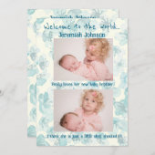 Baby Boy met broer en zus Nieuwe Aankomst Aankondiging (Voorkant / Achterkant)