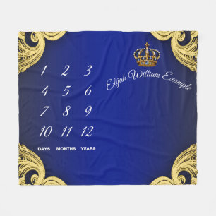 Baby Boy Mijlpaal Prins Babydeken Fleece Deken