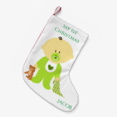 Baby Boy Mijn 1e Kerstkous Gepersonaliseerd Kleine Kerstsok (Voorkant (Hangend))