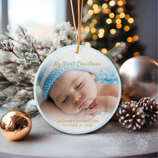 Baby Boy Mijn eerste kerstfoto Keepsake Keramisch Ornament