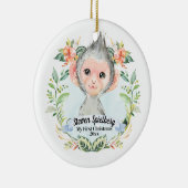 Baby Boy Mijn eerste kerstWaterverf Baby aap Keramisch Ornament (Rechts)