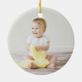 Baby Boy Mijn eerste kerstWaterverf Baby aap Keramisch Ornament (Achterkant)