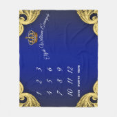 Baby Boy Milestone Prince Babydeken Fleece Deken (Voorkant)