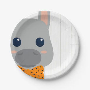 Baby Boy Miners Oranje Baby shower Papieren Bordje