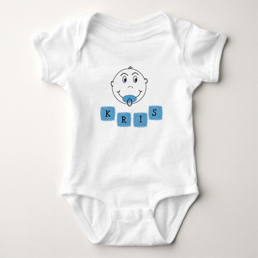 Baby Boy Mischief Face met naam Romper (Voorkant)
