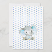 Baby Boy Mobile Elephant Baby shower Kaart (Achterkant)