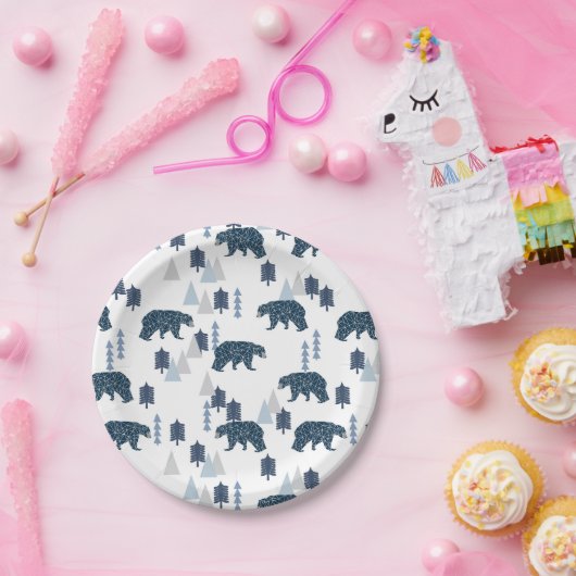 Baby boy modern beer papieren bordje (Feest)