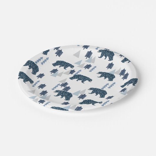 Baby boy modern beer papieren bordje (Gekanteld)