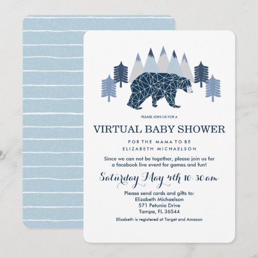 Baby Boy Modern Beer virtueel baby shower Kaart (Voorkant / Achterkant)