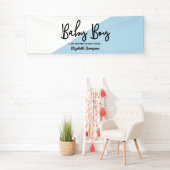 Baby Boy Modern Diagonaal Baby shower Spandoek (Insitu)