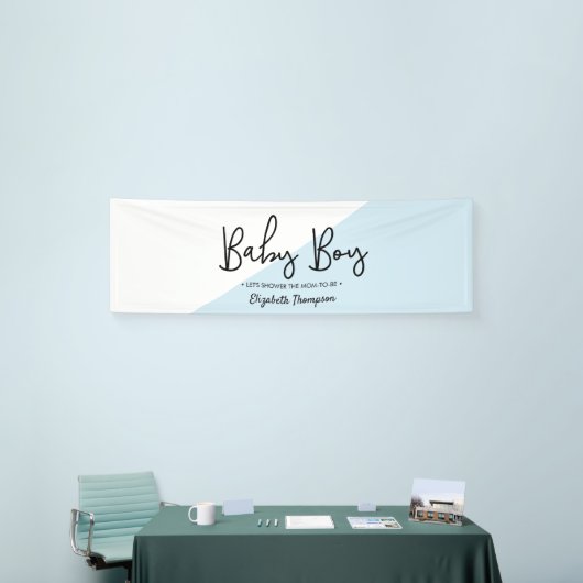 Baby Boy Modern Diagonaal Baby shower Spandoek (Beurs)