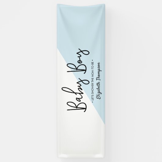 Baby Boy Modern Diagonaal Baby shower Spandoek (Verticaal)