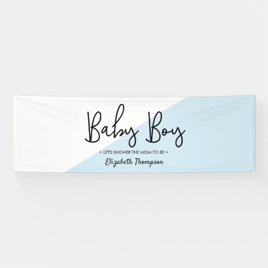 Baby Boy Modern Diagonaal Baby shower Spandoek (Horizontaal)