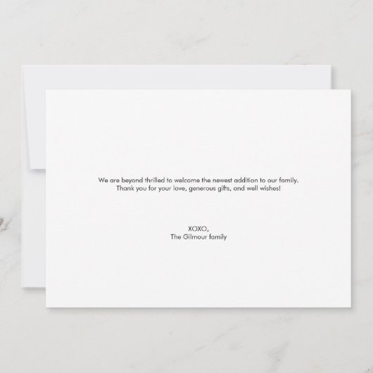 Baby boy Modern Green Photo Collage and Birth info Bedankkaart (Achterkant)