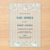 Baby Boy Modern Shower Invitation Acryl Uitnodigingen (Voorkant)