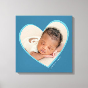 BABY BOY moderne foto-gelaagde lijst blauw Canvas Afdruk