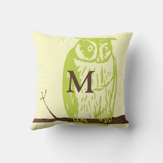 Baby Boy Monogram  Owl Kussen (Achterkant)