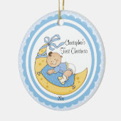 Baby Boy Moon Baby's eerste kerstversiering Keramisch Ornament (Links)
